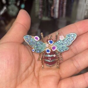 Colorful Enamel Bee Brooch